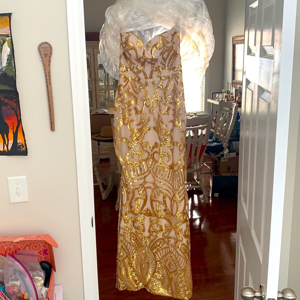 Windsor gold sequin gown